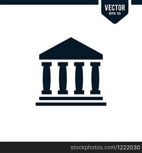 Building icon collection in glyph or flat style vector. related to bank. architecture or court house.