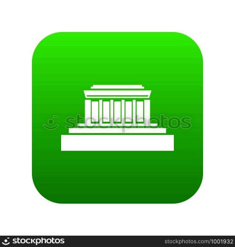 Building icon digital green for any design isolated on white vector illustration. Building icon digital green