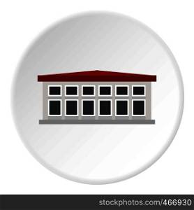 Building icon in flat circle isolated vector illustration for web. Building icon circle