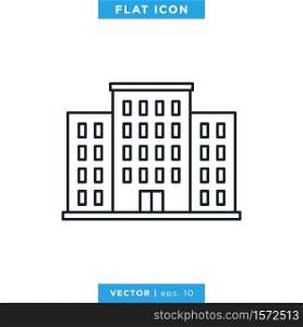 Building Icon Vector Design Template. Editable Stroke