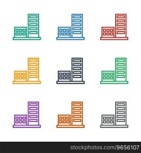 Building icon white background Royalty Free Vector Image