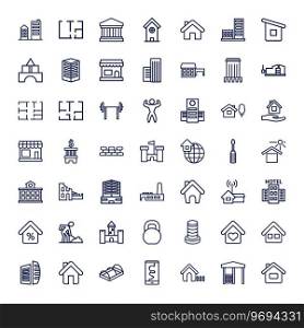 Building icons Royalty Free Vector Image