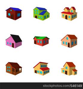 Building icons set. Cartoon illustration of 9 building vector icons for web. Building icons set, cartoon style