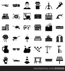 Building icons set. Simple style of 36 building vector icons for web isolated on white background. Building icons set, simple style