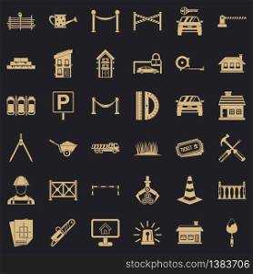 Building icons set. Simple style of 36 building vector icons for web for any design. Building icons set, simle style