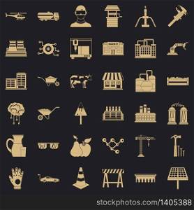 Building icons set. Simple style of 36 building vector icons for web for any design. Building icons set, simple style