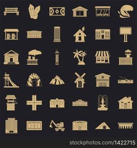 Building icons set. Simple style of 36 building vector icons for web for any design. Building icons set, simple style