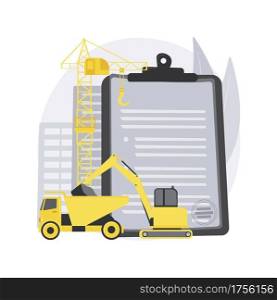 Building industry license abstract concept vector illustration. Local builder registration, technical qualification, quality and reputation, construction career, assessment abstract metaphor.. Building industry license abstract concept vector illustration.