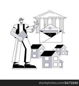 Building investment abstract concept vector illustration. Residential property, commercial real estate, financial plan, future wealth, city architecture, bank loan, housing abstract metaphor.. Building investment abstract concept vector illustration.