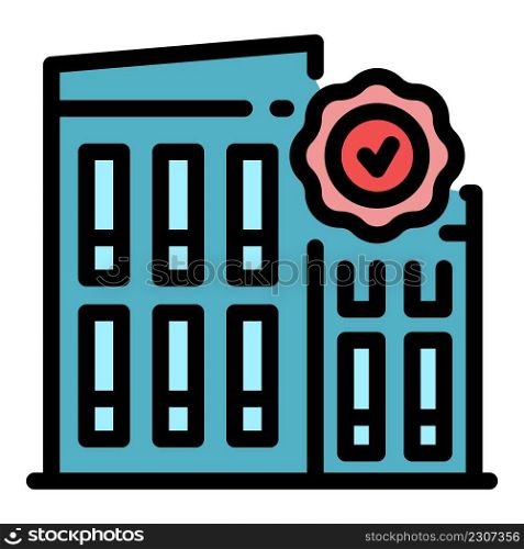 Building investment icon. Outline building investment vector icon color flat isolated. Building investment icon color outline vector