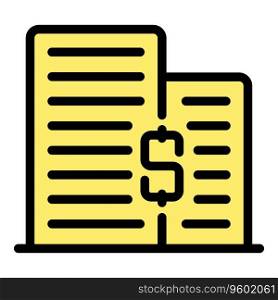 Building loan icon outline vector. Small bank. Lender credit color flat. Building loan icon vector flat