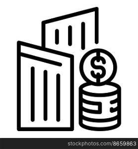Building location finance icon outline vector. Money company. Work capital. Building location finance icon outline vector. Money company