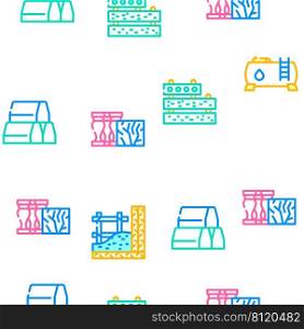Building Material Vector Seamless Pattern Color Line Illustration. Building Material Vector Seamless Pattern