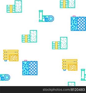 Building Material Vector Seamless Pattern Color Line Illustration. Building Material Vector Seamless Pattern