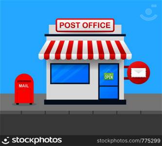 Building of post office. Vector illustration. Building of post office. Vector stock illustration.