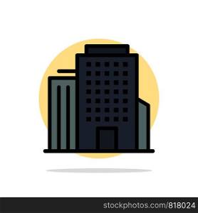 Building, Office, American Abstract Circle Background Flat color Icon