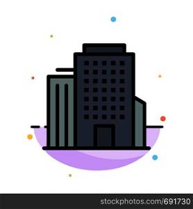 Building, Office, American Abstract Flat Color Icon Template