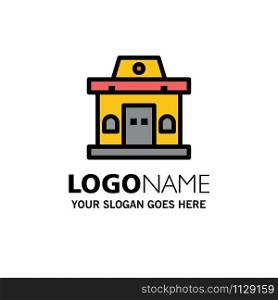 Building, Office, Ticket, Urban Business Logo Template. Flat Color