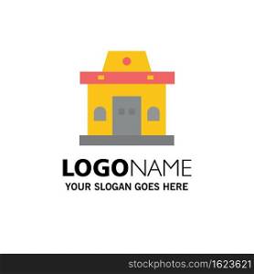 Building, Office, Ticket, Urban Business Logo Template. Flat Color