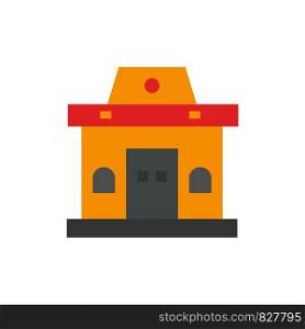 Building, Office, Ticket, Urban Flat Color Icon. Vector icon banner Template