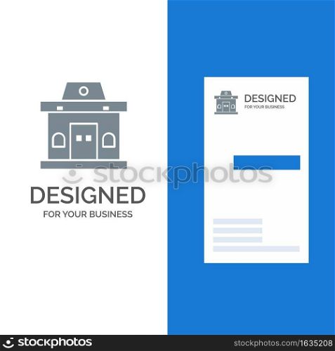 Building, Office, Ticket, Urban Grey Logo Design and Business Card Template