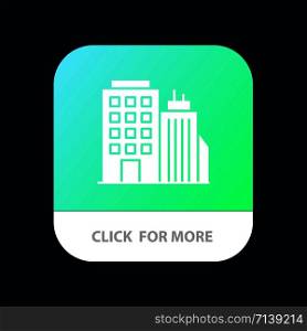 Building, Office, Tower, Head office Mobile App Button. Android and IOS Glyph Version