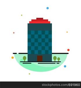 Building, Office, Tower, Space Abstract Flat Color Icon Template