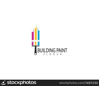 Building paint logo design vector