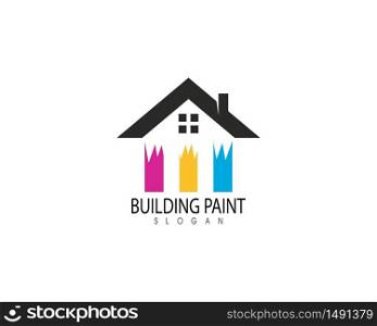 Building paint logo template vector