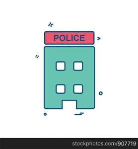 building police station icon vector design