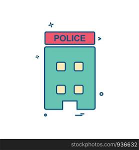 building police station icon vector design