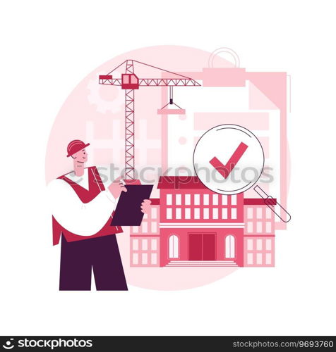 Building regulations abstract concept vector illustration. Building control, constructor services, submit application form, construction site, legal document, safety policy abstract metaphor.. Building regulations abstract concept vector illustration.