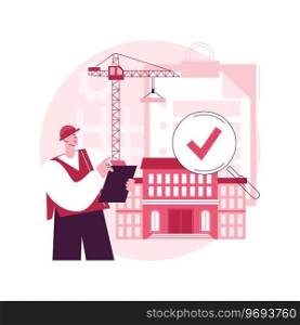 Building regulations abstract concept vector illustration. Building control, constructor services, submit application form, construction site, legal document, safety policy abstract metaphor.. Building regulations abstract concept vector illustration.