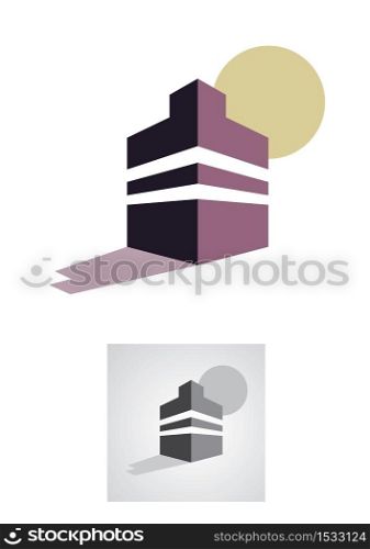 Building symbol illustration. Corporate branding identity vector design. Urban residential marketing icon.