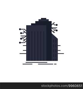 Building, Technology, Smart City, Connected, internet Flat Color Icon Vector