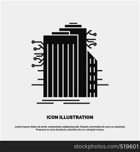 Building, Technology, Smart City, Connected, internet Icon. glyph vector gray symbol for UI and UX, website or mobile application. Vector EPS10 Abstract Template background