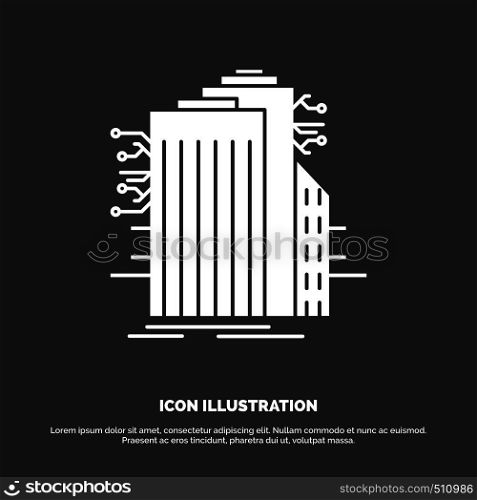 Building, Technology, Smart City, Connected, internet Icon. glyph vector symbol for UI and UX, website or mobile application. Vector EPS10 Abstract Template background