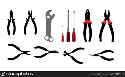 Building tools hammer, screwdriver, tape measure. Vector Illustration EPS10. Building tools hammer, screwdriver, tape measure. Vector Illustr