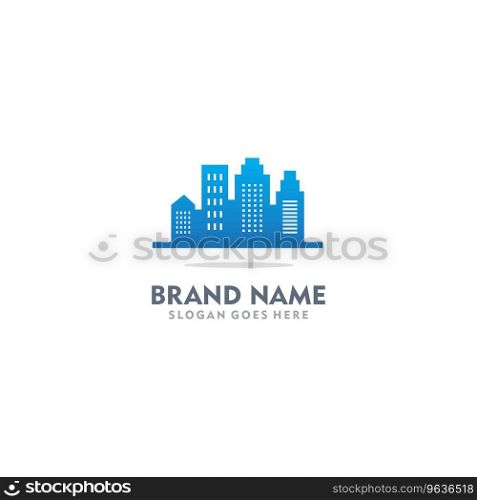 Building urban real estate company logo Royalty Free Vector