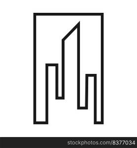 Building vector icon business architecture. Symbol city house and hotel office apartment illustration sign. Residential urban skyscraper construction and government estate. Silhouette thin element