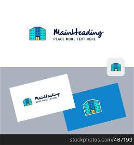 Building vector logotype with business card template. Elegant corporate identity. - Vector