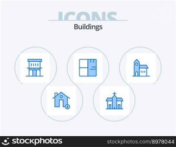 Buildings Blue Icon Pack 5 Icon Design. church. building. property. plant. buildings