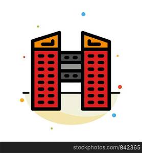 Buildings, City, Construction Abstract Flat Color Icon Template