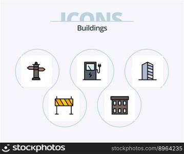 Buildings Line Filled Icon Pack 5 Icon Design. minus. estate. buildings. delete. home gate