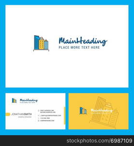 Buildings Logo design with Tagline & Front and Back Busienss Card Template. Vector Creative Design