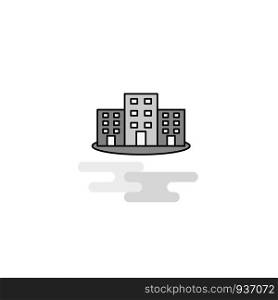Buildings Web Icon. Flat Line Filled Gray Icon Vector