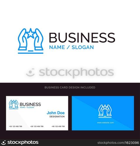 Built, Care, Motivate, Motivation, Star Blue Business logo and Business Card Template. Front and Back Design