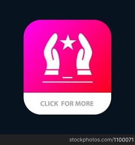 Built, Care, Motivate, Motivation, Star Mobile App Button. Android and IOS Glyph Version