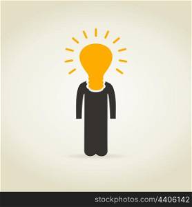 Bulb a head of the person. A vector illustration