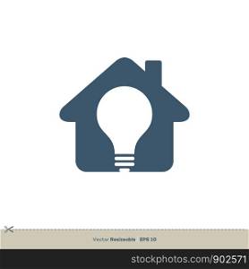 Bulb and Home Icon Vector Logo Template Illustration Design. Vector EPS 10.